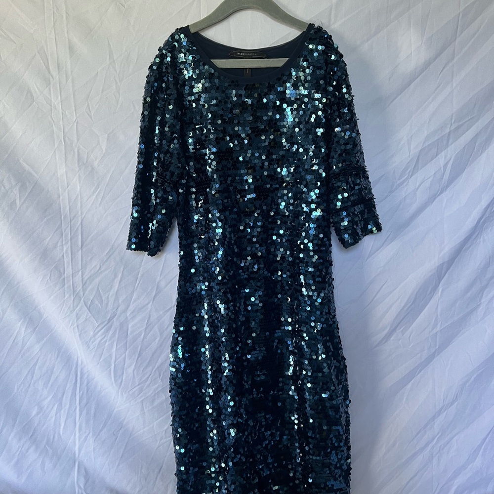 BCBGMaxAzria Blue Sequin Dress